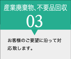 産業廃棄物、不要品回収の